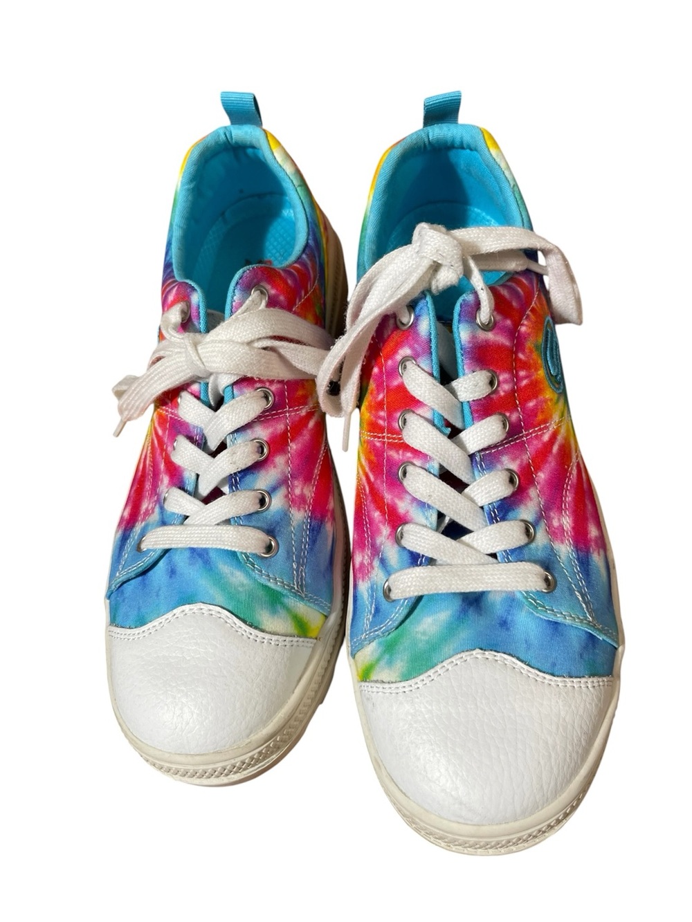 Skechers Tie Dye Lug Sole Sneakers Rainbow Canvas Shoes Size 9.5 - Picture 6 of 9